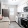 kitchen with Breakfast bar and window